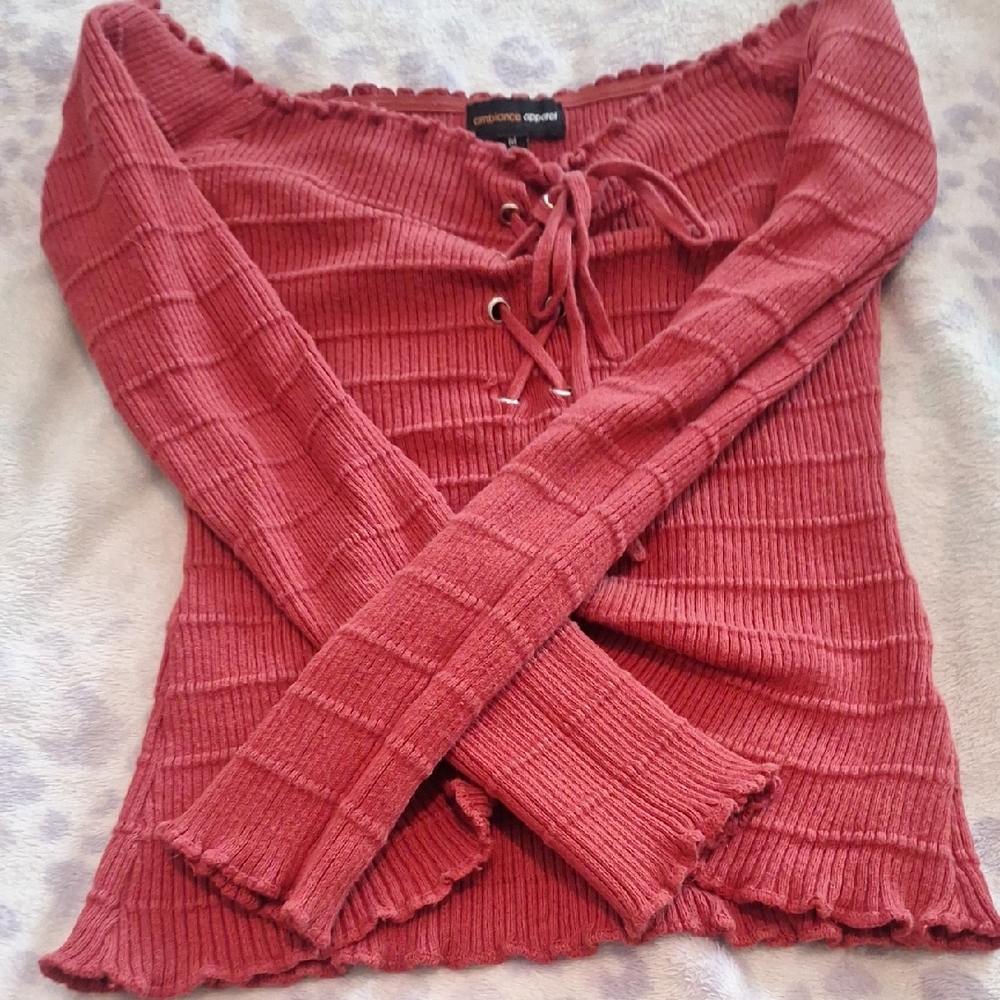 Ambiance Off-Shoulder Sweater in Deep Red